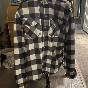 Men's armored motorcycle flannel jacket
